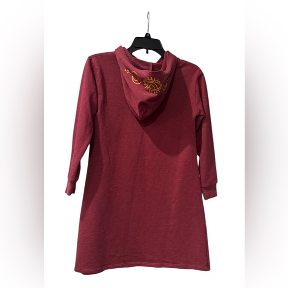 Disney’s Hocus Pocus Girl’s Halloween Long Sleeve Hooded Maroon Dress: L:10/12 - Picture 4 of 7